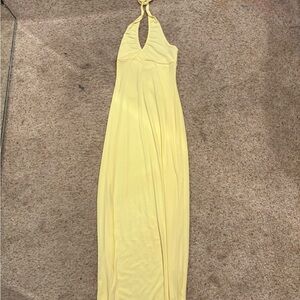 White Fox Boutique Yellow Halter Maxi Dress
